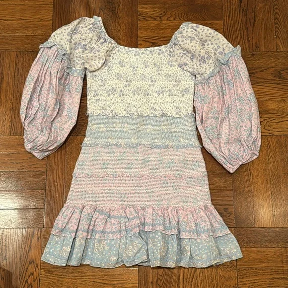 LOVESHACKFANCY Ensley Floral Smocked Mini Dress - Picture 5 of 5